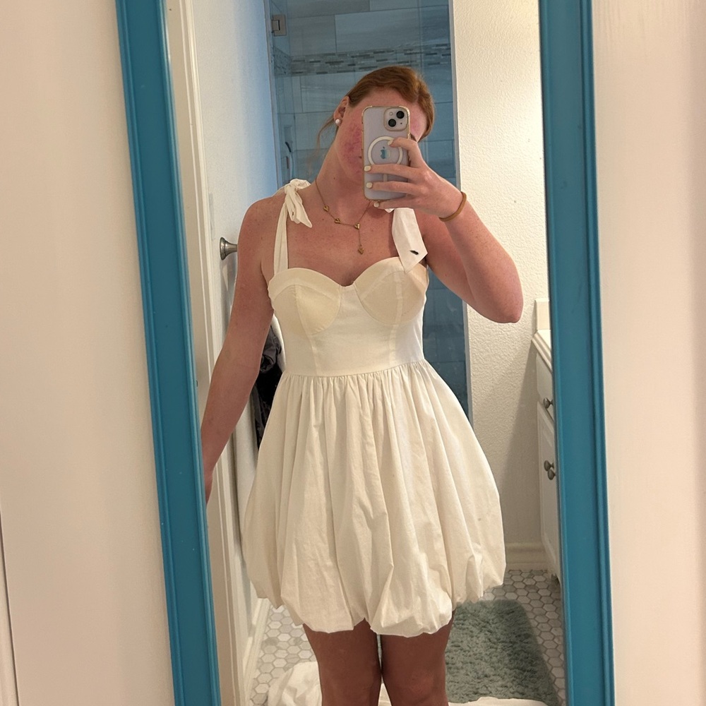 Lena White Mini Dress with Tie Straps